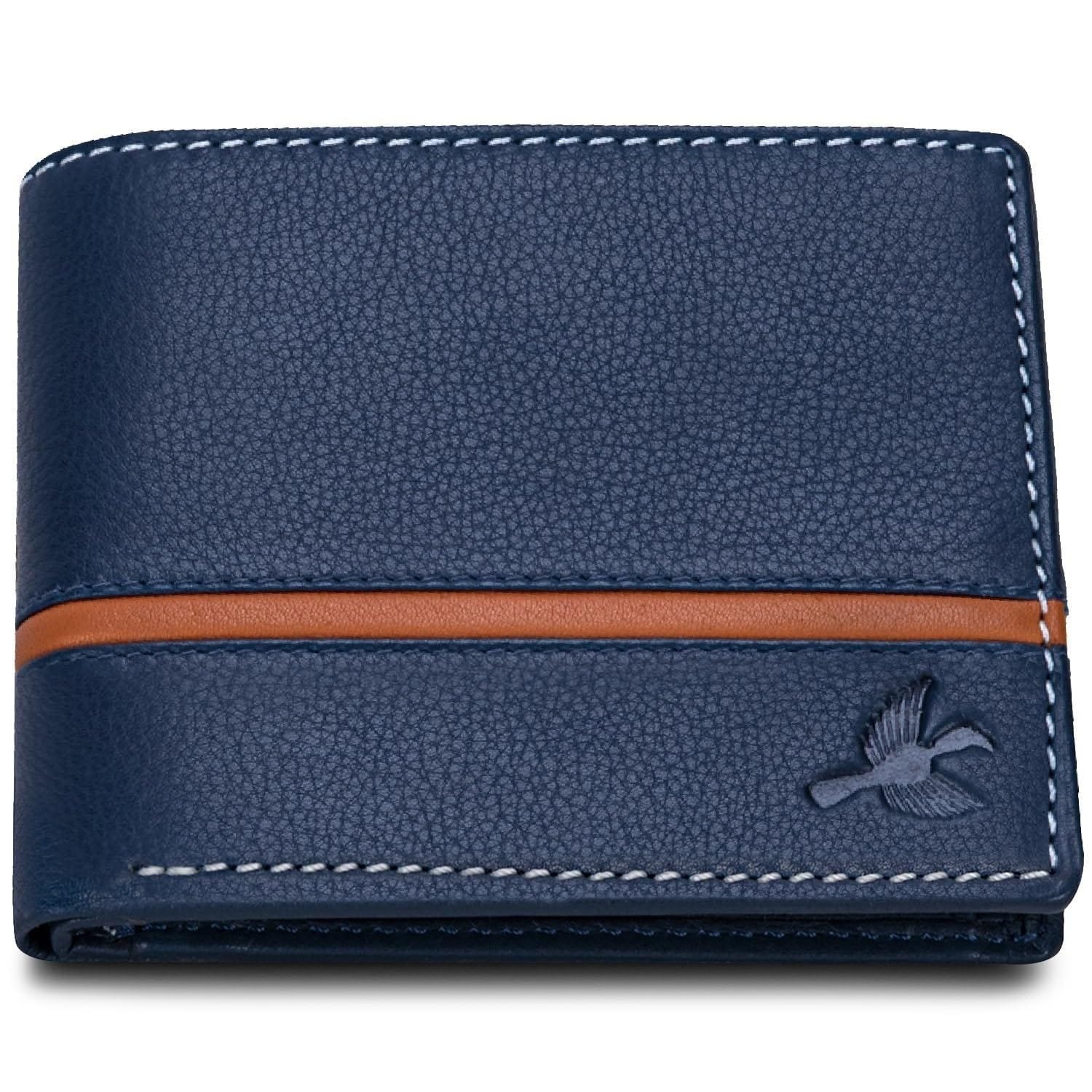 HORNBULL Denial Navy Leather Wallet for Men