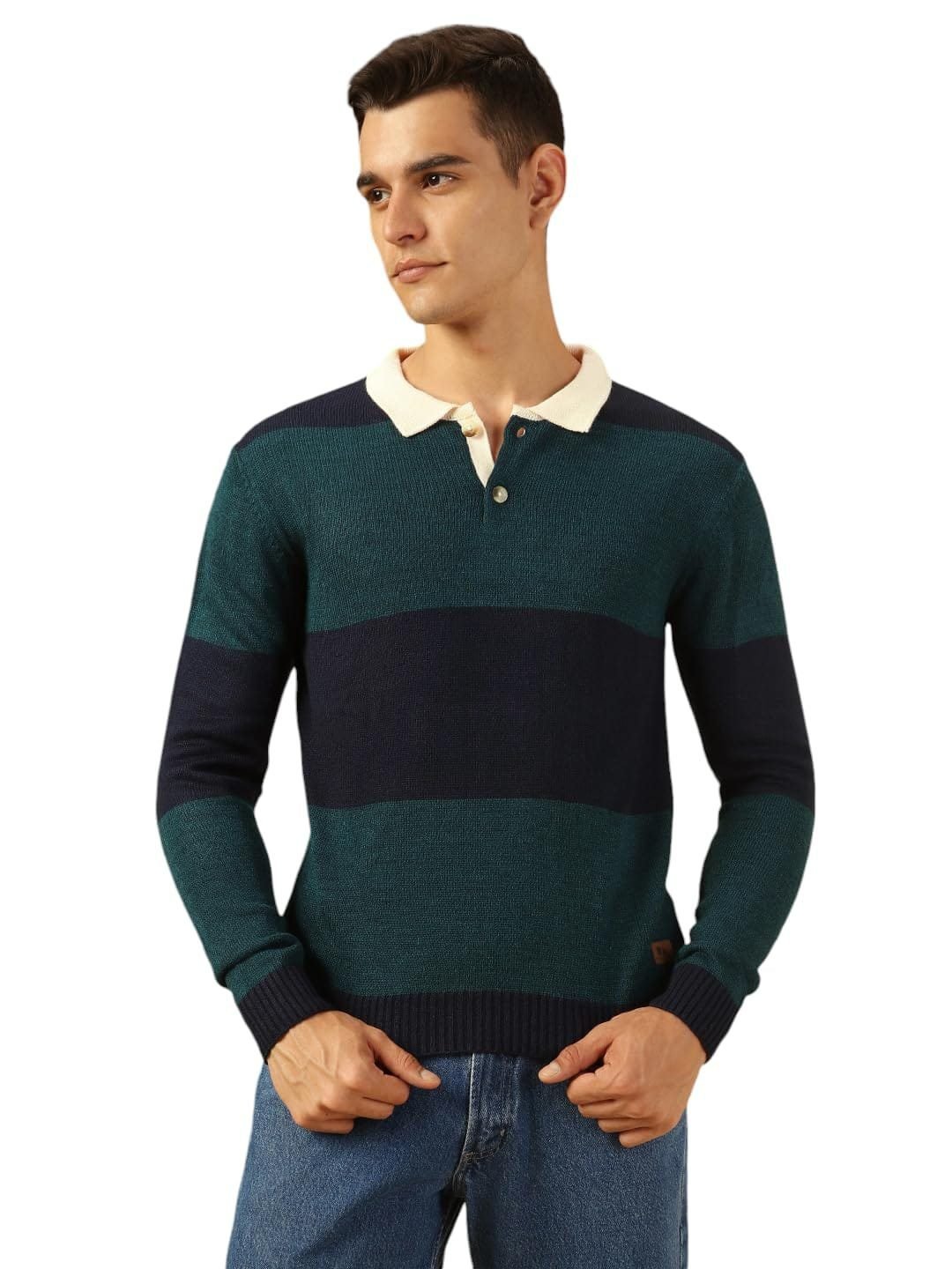 Polo Collar Pullover Sweater