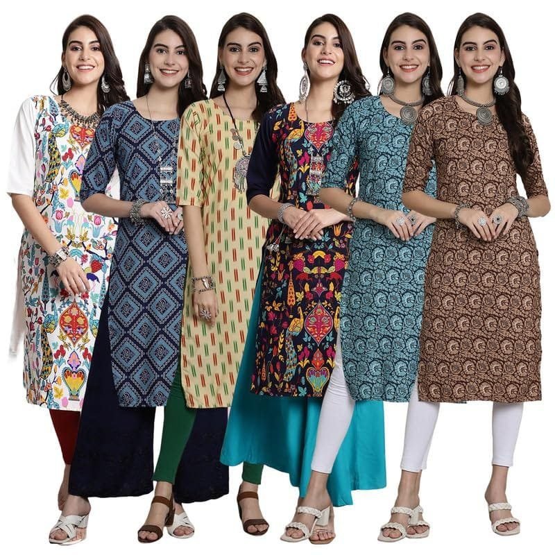 Pinkmint Festival Wear Printed Crepe Kurti's