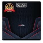 A black and red computer case featuring a logo and brand name "healthgenje" with a warranty mention of 36 months displayed prominently.