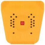 a yellow square object with black dots