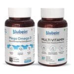 Blubein Dynamic Duo | Mega Omega 3 Fish oil Capsules with Triple Strength 60N| Multivitamin with 37 Vital Ingredients 60N | for Overall Strength & Vitality
