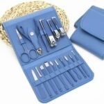 HKD SALES Manicure Set Stainless Steel Professional Manicure Set Nail Cutter For Women Nail Scissors Luxury Grooming Kit Manicure Pedicure Kit For Women Nail Acne Remover needle (MultiColor) (16 IN 1 Manicure Set)