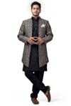 Amzira Men’s Stylish Ethnic Wear Black Kurta Pajama Set with Long Jacket, Stand Collar Full Sleeve Design, Perfect for Special Occasions, Premium Quality, Comfortable Fit, Trendy and Elegant