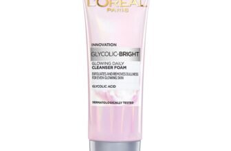 L’Oreal Paris Glycolic Bright Daily Foaming Face Cleanser, 100ml | Glycolic Acid Face Wash for Dull Skin | Daily Glowing Facial Cleanser | Suitable for All Skin Types