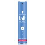Schwarzkopf TAFT Ultra Hairspray For Strengthened Hair Hold 4, Lasts 24 Hours, Protects From Wind And Humidity, No Stickiness, Easy To Brush Out, For Salon Like Finish – 250Ml