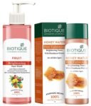 Biotique Bio White Advanced Fairness Face Wash, 200 ml and Biotique Honey Water Pore Tightening Toner, 120ml
