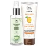 TNW-The Natural Wash Vitamin C Exfoliating Face Wash and Cucumber Toner for Glowing and Fresh Skin | Chemical-Free Skincare Products | Skincare with Natural Ingredients