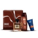 Engage Gift Set- Exquisite Collection Luxury Grooming Kit Gifts for Men, Eau De Parfum 100ml, Body Wash Shower Gel 250ml,Face Wash 100ml, Pack of 3, Birthday, Anniversary Gifts by ITC, Gift Set, Large