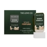 THE LOVE CO. Warm Vanilla Solid Perfume for Men & Women | Long-Lasting Sweet & Woody Fragrance Balm | Alcohol-Free, Travel-Friendly, Pocket Perfume Stick | Luxury Scent – 12gm