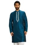 Amazon Brand – Symbol Men’s Rayon Solid Festive Embellished Long Kurta (Regular Fit)