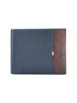 TOMMY HILFIGER Mudcreek Leather Global Coin Wallet for Men – Brown & Tan, 4 Card Slots