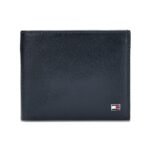 Tommy Hilfiger Elkhom Leather Global Coin Wallet for Men – Navy, 4 Card Slots