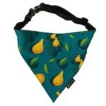 Dog Bandana/Scarf | Adjustable Length Collar Strap | Buckle Closure | Luxury Dog Accessories | Bandanas/Scarves for Medium to Large Dogs (M, Green Pears)