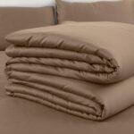 SPREAD SPAIN Madison Avenue Cotton Quilt Cover | 400 Thread Count Light Silky Sateen Sheets King Size Double Bed Quilt Cover with Zipper Closure | Soft Razai Cover – 90 x 108 inch – Brown