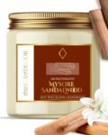 Soy Wax Scented Candles for Home Decoration, Burn Time 35-40 Hrs, Luxury Fragrance Candles for Gifting, Aesthetic Glass Jar Aroma Therapy Candle (Mysore Sandalwood)