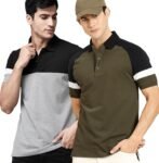 LEOTUDE Men’s Regular Fit Matty Polo T-Shirt Combo (Pack of 2)