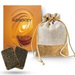 AEROKEY Premium Car Perfume Fragrance Scent – Luxury Air Freshener Made with Essential Oils, Grains, and Flakes – 50g, Lasts Up to 30 Days. (Caramel)