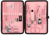 A pink and white electronic device with a sleek design, possibly resembling scissors or a hand tool, suitable for everyday carry and indoor use in a carpenter's kit.
