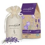 Aromahpure Premium Car Perfume Fragrance Flakes – Joyful Lavender, Luxury Car Air Freshener made Organically with Essential Oil, Grains, and Flakes – 50 Gms, fragrant for 30 days, IFRA certified