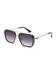 POLICE sunglasses| 100% UV protected | Gradient | Full Rim | Square | Men | Large | Shiny Light Gold-Black Alloy Metal Frame | Smoke Gradient Polycarbonate Lens