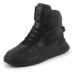 FAUSTO Men’s High Top Chunky Classic Lace Up Sneakers|High Ankle Sneakers with Memory Cushion|Lightweight All Day Sneakers