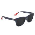 Eyewearlabs OKNO | Polarized Full Rim Square Branded Stylish Sunglasses For Men & Women | 100% UV Protection Shades | Cricket Sports Cycling Driving | Black Lens | Medium | Spidey Navy