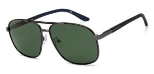 John Jacobs | Gunmetal – Grey | Full Rim Rectangular Stylish & Premium Polarized Sunglasses | Polarized and 100% UV Protected | Men & Women | Extra Wide | JJ S15860