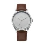Titan Men’s Classic White Dial Analog Watch: Gradient Dial & Sleek Markings with Leather Strap-NS1802SL13/NT1802SL13