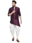 ABH LIFESTYLE Men’s Dupion Silk Dhoti Kurta Set.