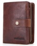 Contacts Men’s Genuine Leather Wallet | RFID Blocking Wallet for Men’s | 12 to 14 Card Slots Including 1 ID Window | 1 Zipper Coin Pocket, Brown……