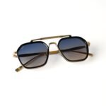 QUE Metal Club by Shikhar Dhawan | (Size: Medium) | Unique and Sleek Designer Metal Sunglasses with Polycarbonate Lenses | UV400 with 100% UV Protection for Men