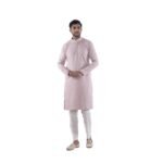 The Royal Ethnix Men’s Light Pink Sequin Embroidered Only Kurta | Stylish Ethnic Wear for Weddings, Festive Occasions, Cultural Events, Celebrations, and Special Gatherings