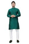 More & More Men’s Premium Cotton Blend Jacquard Kurta | Ethnic Wear | Traditional Indian Festive Kurta | Comfortable Polycotton Blend | Stylish Casual and Wedding