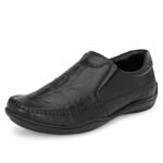Blue Leather By Centrino Genuine Leather Slip-On Men’s Formal Shoe |Stylish with Soft Cushioned Insole |Trendy Non Lace-Up Design |Durable Leather with Anti-Skid Sole | Perfect for Formal Wear (3937)