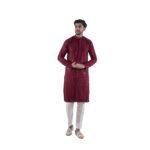 The Royal Ethnix Men’s Maroon Sequin Only Kurta | Elegant Ethnic Wear for Weddings, Celebrations, Cultural Events, Festive Occasions, and Special Gatherings