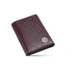 HAMMONDS FLYCATCHER Croc Brown Wallets for Man – Trifold Genuine Leather Men Wallet, RFID Protection, 5 Card Slots, 2 ID Windows, Currency Slots, Snap Button Closure, Gift Box Included, Gift for Men