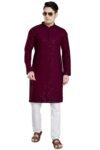 DIVISIVE Men’s Sequince Embroidered Cotton Blend Slim Fit Kurta Pyjama Set