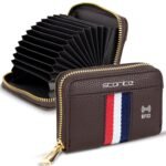 Storite 12 Slot RFID PU Leather Credit Debit Card Holder Wallet Money Zipper Coin Purse for Men & Women – (Brown,10.75 x 8 x 2.5 cm)