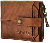 Spiffy Brown Genuine Leather Wallet for Men Leather Original Detachable Card Holder Men Wallet RFID Protected