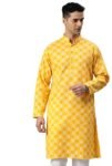 Majestic Man Men’s Cotton Regular Fit Casual Mandarin Collar Ethnic Motifs Printed Long Regular Kurta