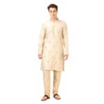 BELLAZO Men’s Pure Cotton Embroidered Kurta | Festive Mens Ethnic Kurta