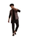 KISAH Cotton Blend Kurta Jacket Trouser Set for Men | Nehru Jacket Waistcoat Kurta Set with Trousers | Mens Ethnic Collections-KA-0863-5389-T303