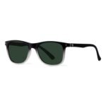 Woggles | Full Rim Square Branded Latest and Stylish Sunglasses | Polarized and 100% UV Protected | Men & Women | Medium | Lens: Green, Frame: Black