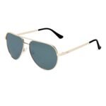 IDEE 100% UV protected sunglasses | Solid | Large | Full Rim | Unisex | Pilot | Frame: Gold | Lens: Green