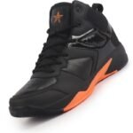 FAUSTO Men High Top Colorblocked Chunky Classic Lace Up Sneakers|Breathable Basketball Shoes with Memory Cushion|Anti Skid Comfort Grip Sole