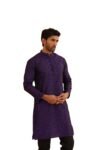 SOJANYA (Since 1958 Men’s Jacquard Silk Geometric Plain Weave Full Sleeves Mandarin Collar Kurta