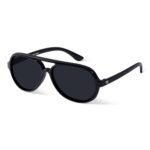 Woggles | Full Rim Aviator Branded Latest and Stylish Sunglasses | Polarized and 100% UV Protected | Men & Women |Medium |Lens: Black, Frame: Black