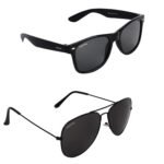 CREATURE Black Matt Finish Unisex Sunglasses Combo with UV Protection