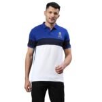 FANCODE Rajasthan Royals Men White and Blue Printed Polo Collared T-Shirt